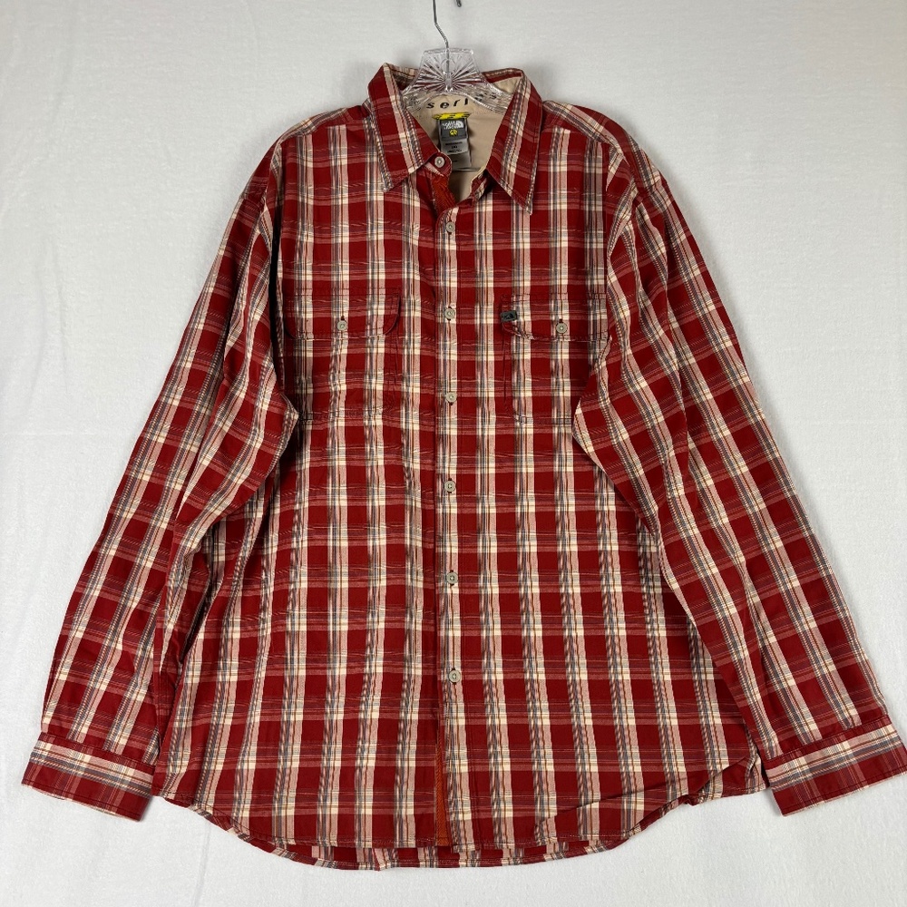 The North Face, Shirt Size L, Red/Gray, A5 Series, Button Up, Plaid, Long Sleeve